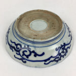 Antique C1900 Japanese Porcelain Deep Plate Sometsuke Blue Flower PY25