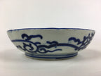 Antique C1900 Japanese Porcelain Deep Plate Sometsuke Blue Flower PY25