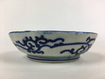Antique C1900 Japanese Porcelain Deep Plate Sometsuke Blue Flower PY25