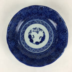 Antique C1900 Japanese Porcelain Deep Plate Sometsuke Blue Flower PY25