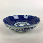 Antique C1900 Japanese Porcelain Deep Plate Sometsuke Blue Flower PY5