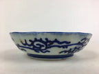 Antique C1900 Japanese Porcelain Deep Plate Sometsuke Blue Flower PY5