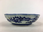 Antique C1900 Japanese Porcelain Deep Plate Sometsuke Blue Flower PY5