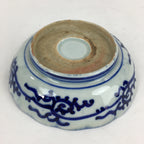 Antique C1900 Japanese Porcelain Deep Plate Sometsuke Blue Flower PY5