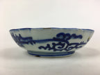 Antique C1900 Japanese Porcelain Deep Plate Sometsuke Blue Flower PY5