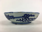 Antique C1900 Japanese Porcelain Deep Plate Sometsuke Blue Flower PY5