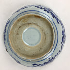Antique C1900 Japanese Porcelain Deep Plate Sometsuke Blue Flower PY6