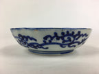 Antique C1900 Japanese Porcelain Deep Plate Sometsuke Blue Flower PY6