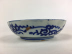 Antique C1900 Japanese Porcelain Deep Plate Sometsuke Blue Flower PY6