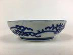 Antique C1900 Japanese Porcelain Deep Plate Sometsuke Blue Flower PY6