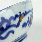 Antique C1900 Japanese Porcelain Deep Plate Sometsuke Blue Flower PY6