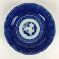 Antique C1900 Japanese Porcelain Deep Plate Sometsuke Blue Flower PY6