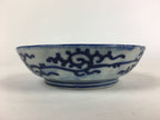 Antique C1900 Japanese Porcelain Deep Plate Sometsuke Blue Flower PY8