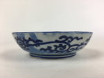 Antique C1900 Japanese Porcelain Deep Plate Sometsuke Blue Flower PY8