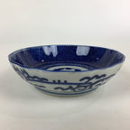 Antique C1900 Japanese Porcelain Deep Plate Sometsuke Blue Flower PY9