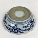 Antique C1900 Japanese Porcelain Deep Plate Sometsuke Blue Flower PY9