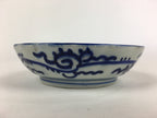 Antique C1900 Japanese Porcelain Deep Plate Sometsuke Blue Flower PY9