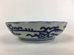 Antique C1900 Japanese Porcelain Deep Plate Sometsuke Blue Flower PY9