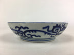 Antique C1900 Japanese Porcelain Deep Plate Sometsuke Blue Flower PY9