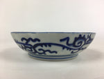 Antique C1900 Japanese Porcelain Deep Plate Sometsuke Blue Flower PY9