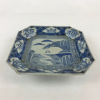 Antique C1900 Japanese Porcelain Plate Blue Sometsuke Mountains Scenery Sansui P