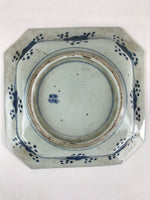 Antique C1900 Japanese Porcelain Plate Blue Sometsuke Mountains Scenery Sansui P