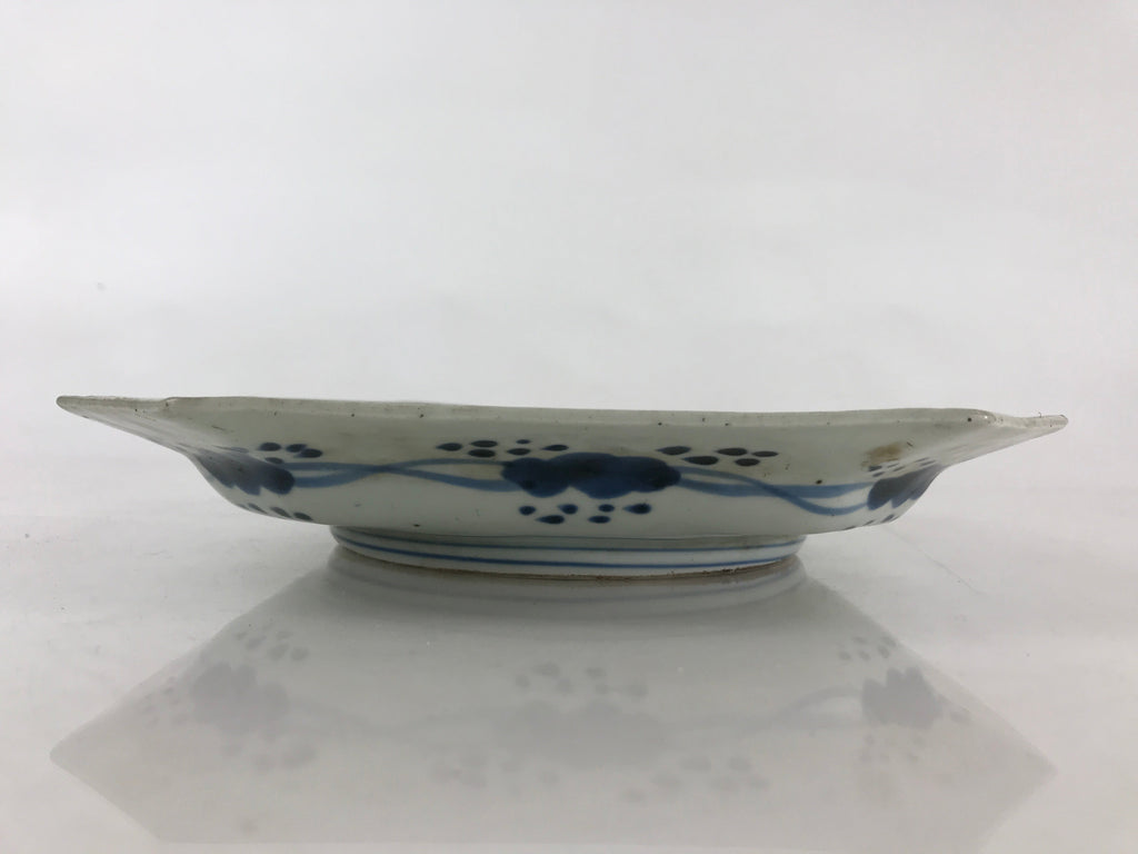 Antique C1900 Japanese Porcelain Plate Blue Sometsuke Mountains Scenery Sansui P