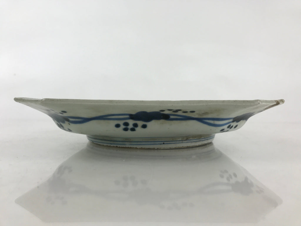 Antique C1900 Japanese Porcelain Plate Blue Sometsuke Mountains Scenery Sansui P