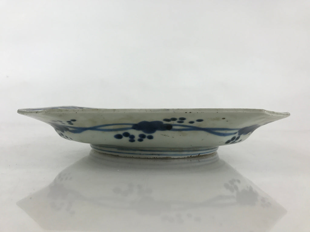 Antique C1900 Japanese Porcelain Plate Blue Sometsuke Mountains Scenery Sansui P