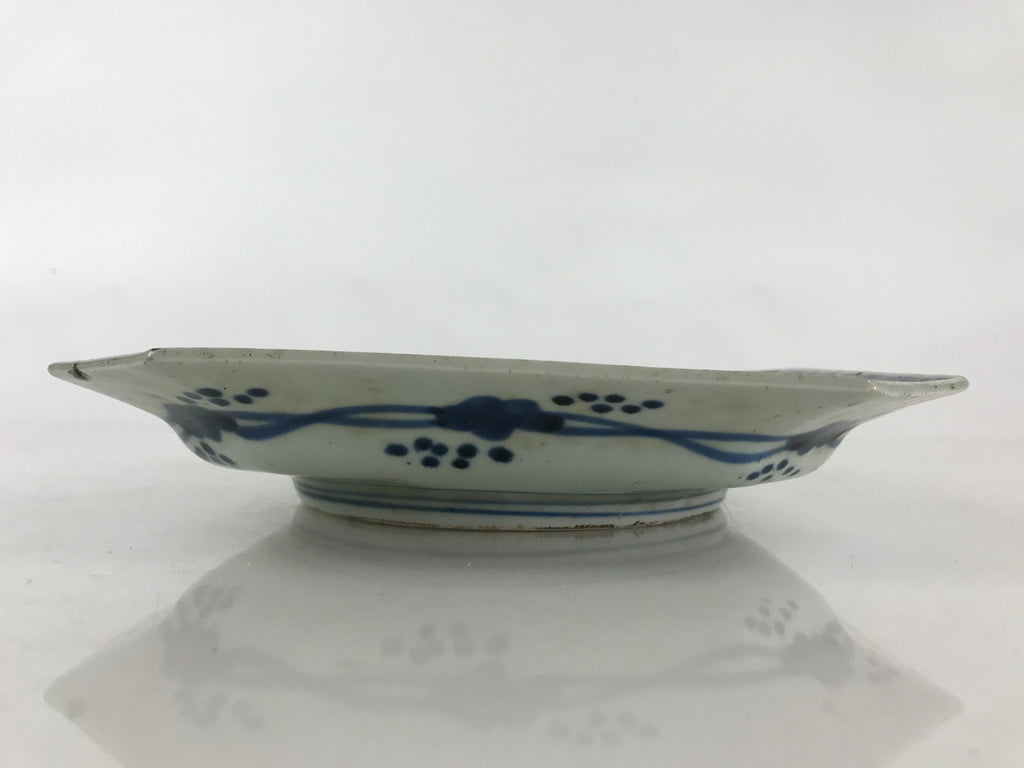 Antique C1900 Japanese Porcelain Plate Blue Sometsuke Mountains Scenery Sansui P