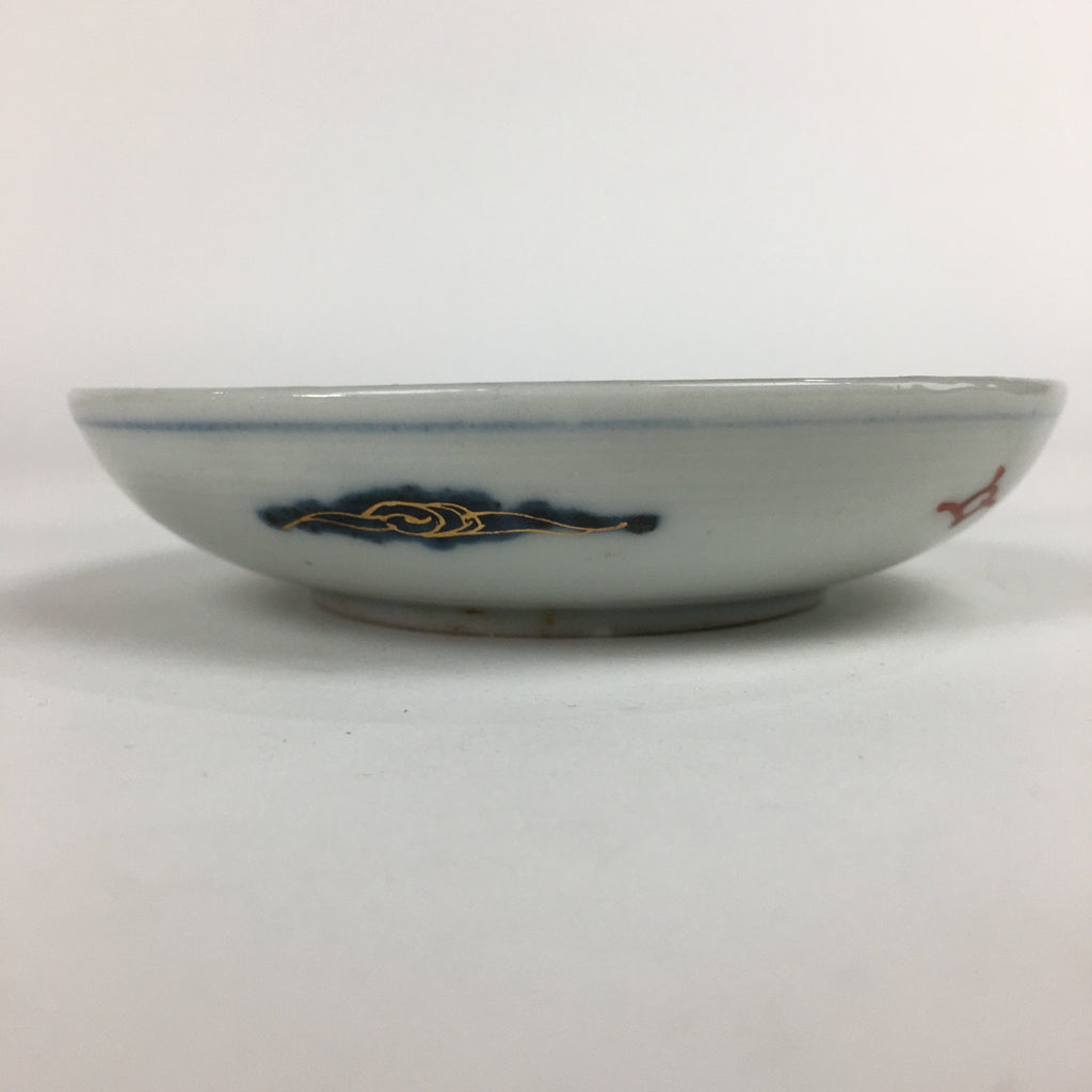 Antique C1900 Japanese Porcelain Small Plate Shi-Shi Lion Dog Kozara PP511