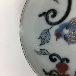 Antique C1900 Japanese Porcelain Small Plate Shi-Shi Lion Dog Kozara PP511