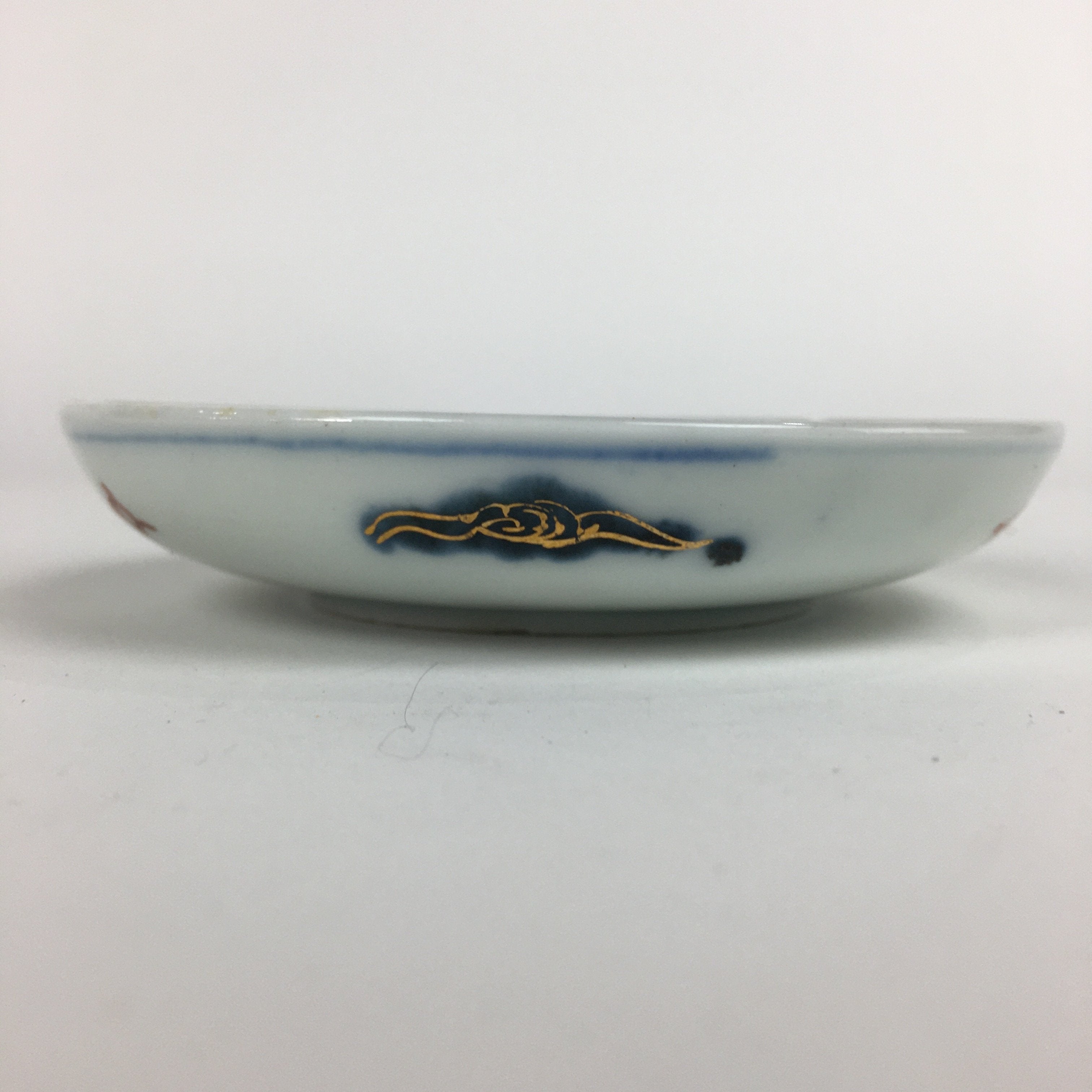 Antique C1900 Japanese Porcelain Small Plate Shi-Shi Lion Dog Kozara PP512