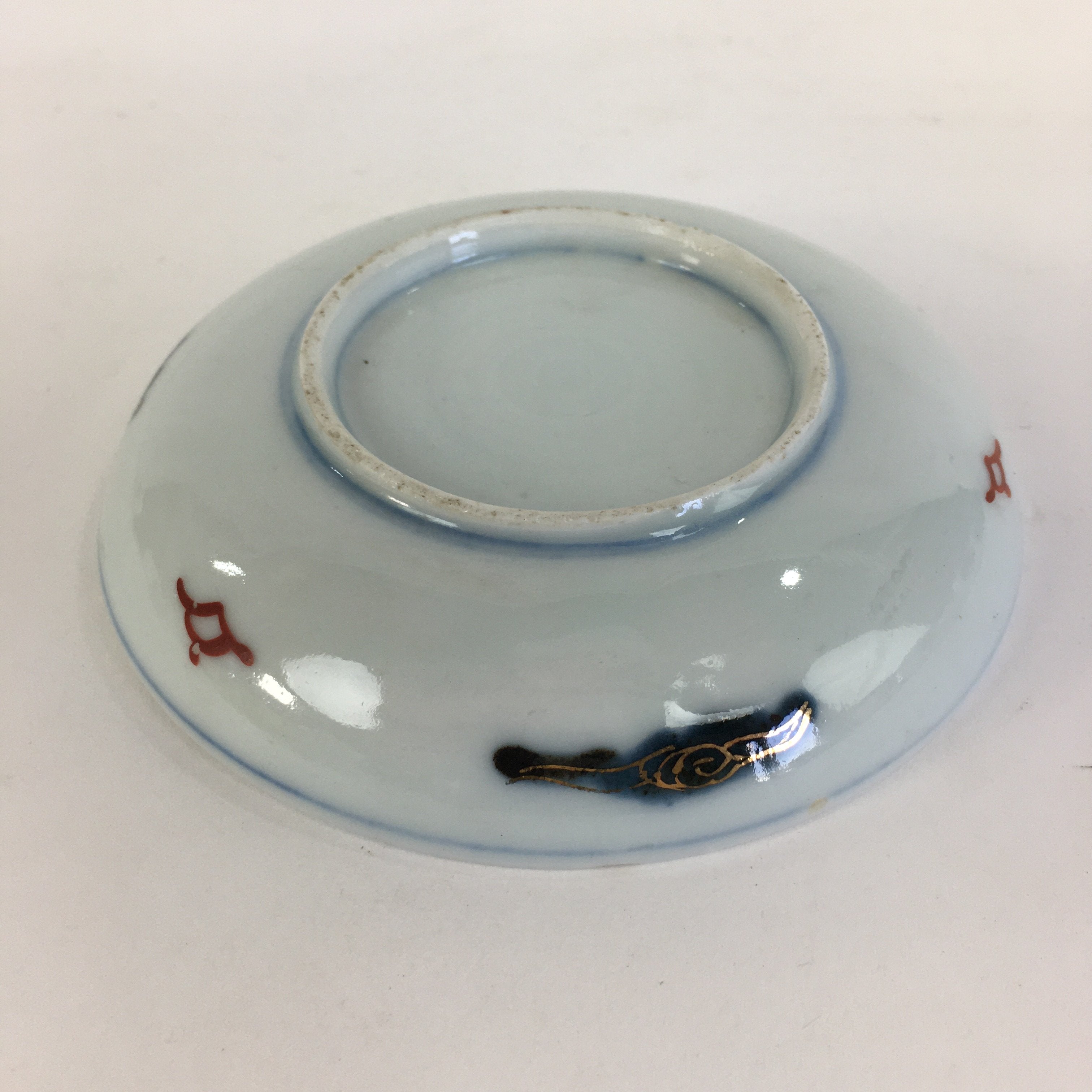 Antique C1900 Japanese Porcelain Small Plate Shi-Shi Lion Dog Kozara PP512