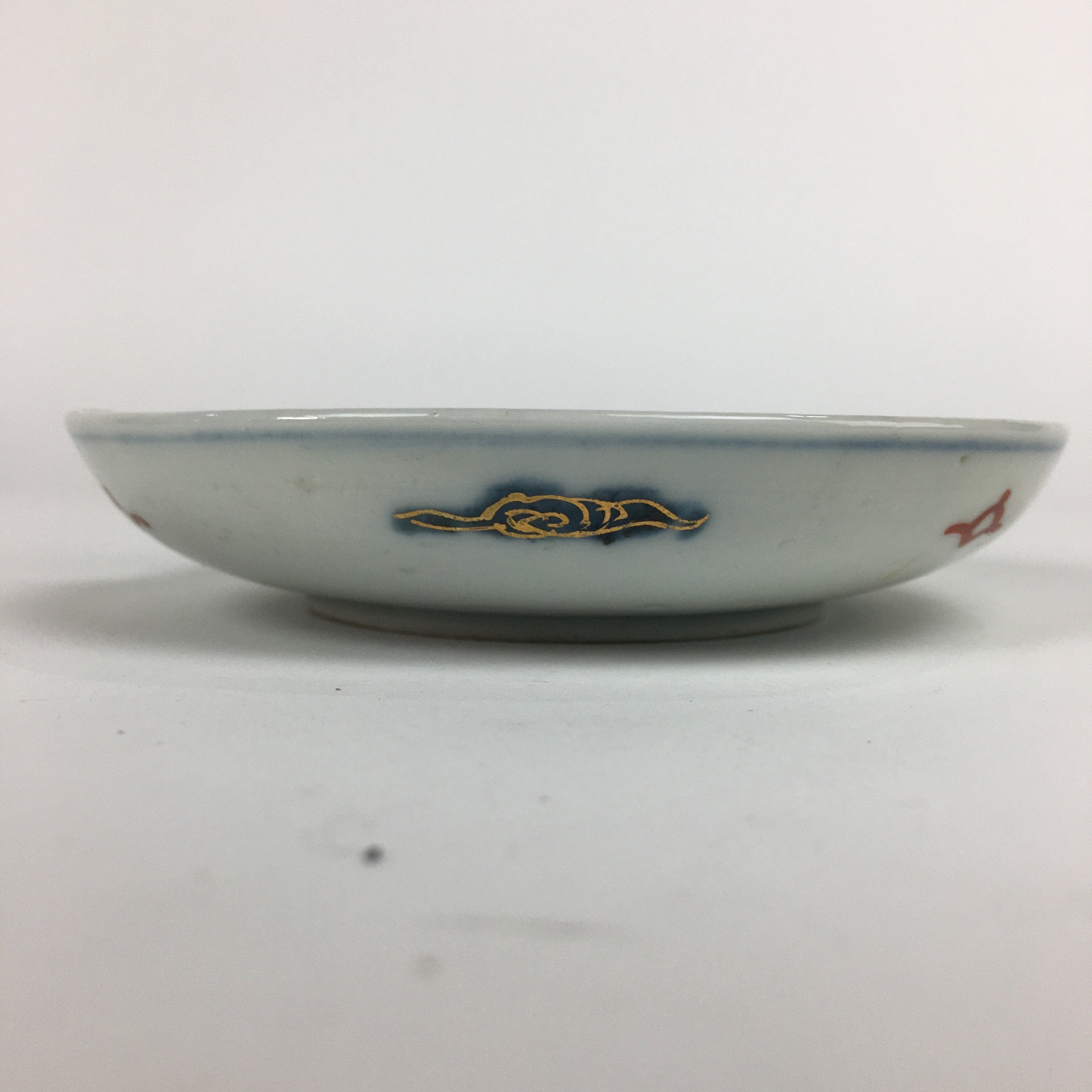 Antique C1900 Japanese Porcelain Small Plate Shi-Shi Lion Dog Kozara PP513
