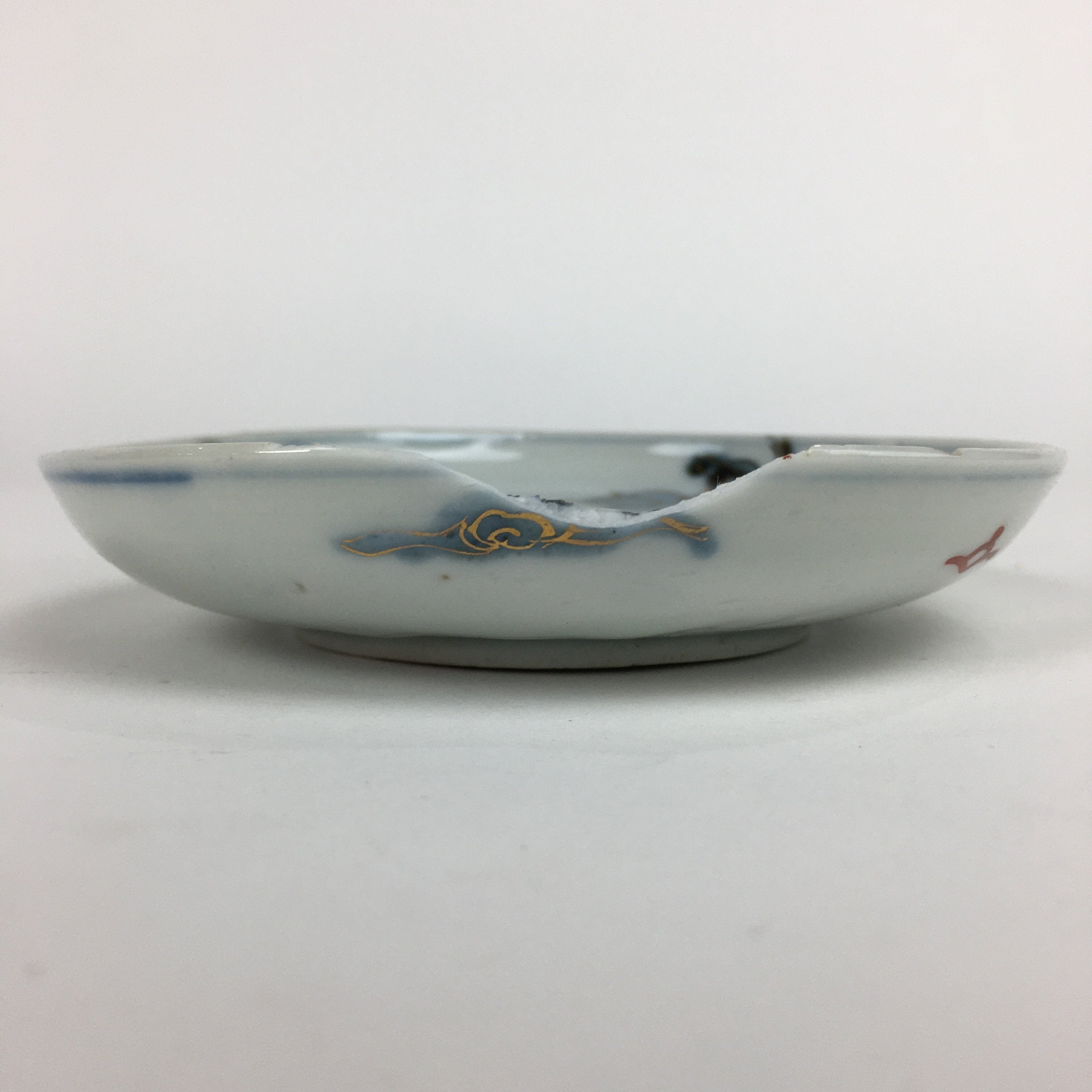 Antique C1900 Japanese Porcelain Small Plate Shi-Shi Lion Dog Kozara PP513