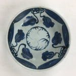 Antique C1900 Japanese Porcelain Soup Bowl Blue Flower Sometsuke Pottery PY44