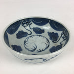 Antique C1900 Japanese Porcelain Soup Bowl Blue Flower Sometsuke Pottery PY44
