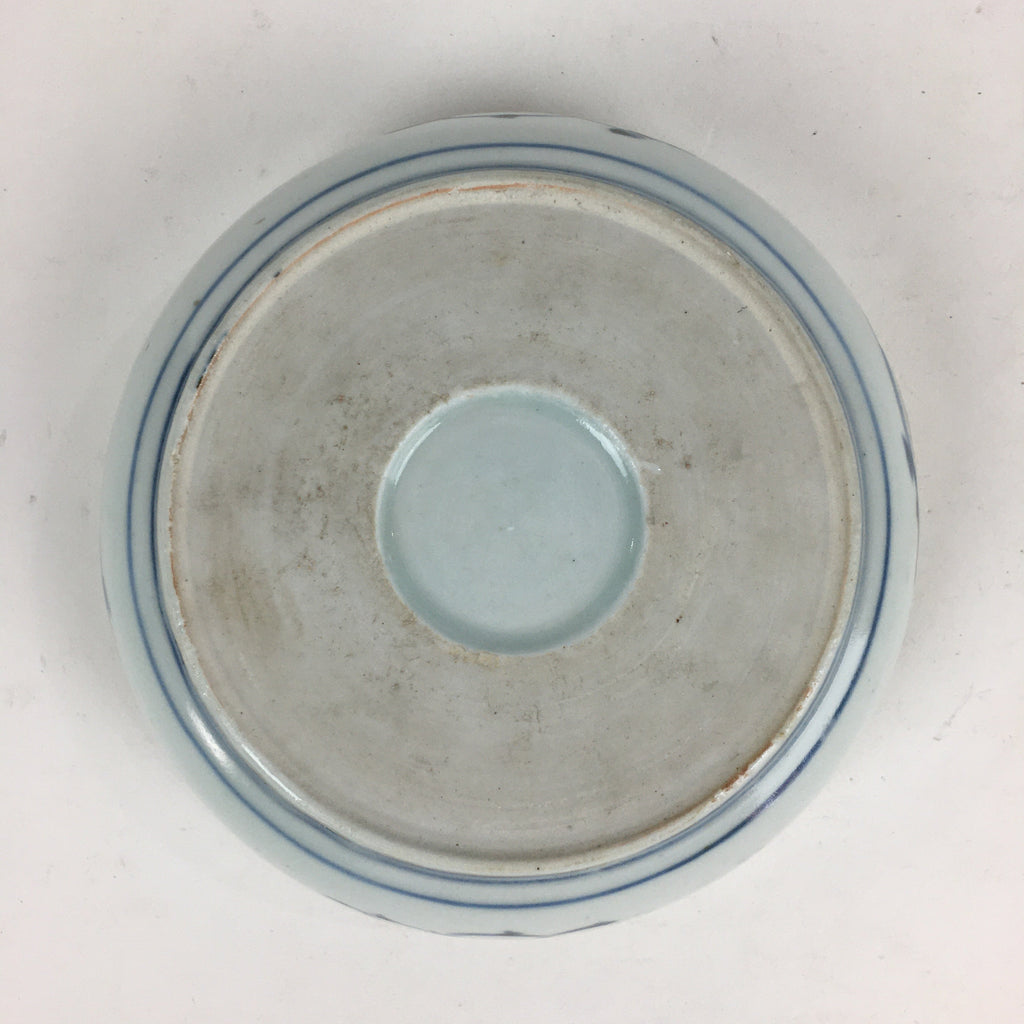 Antique C1900 Japanese Porcelain Soup Bowl Blue Flower Sometsuke Pottery PY44