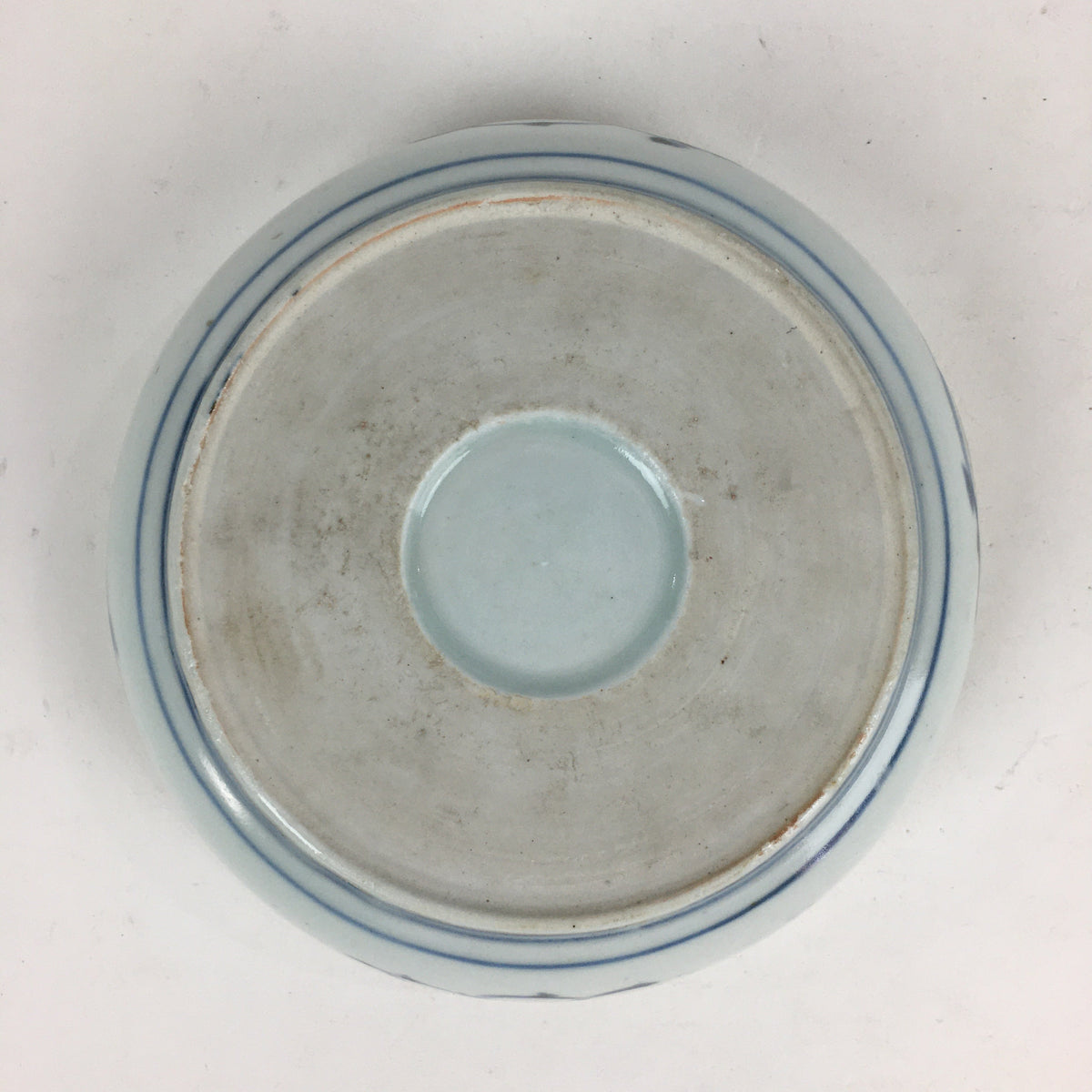 Antique C1900 Japanese Porcelain Soup Bowl Blue Flower Sometsuke Pottery PY44
