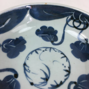 Antique C1900 Japanese Porcelain Soup Bowl Blue Flower Sometsuke Pottery PY45