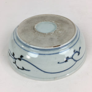 Antique C1900 Japanese Porcelain Soup Bowl Blue Flower Sometsuke Pottery PY45