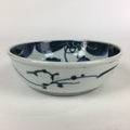 Antique C1900 Japanese Porcelain Soup Bowl Blue Flower Sometsuke Pottery PY45