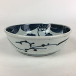 Antique C1900 Japanese Porcelain Soup Bowl Blue Flower Sometsuke Pottery PY45