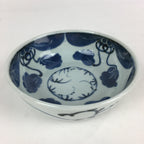 Antique C1900 Japanese Porcelain Soup Bowl Blue Flower Sometsuke Pottery PY46