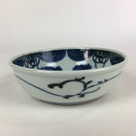 Antique C1900 Japanese Porcelain Soup Bowl Blue Flower Sometsuke Pottery PY46