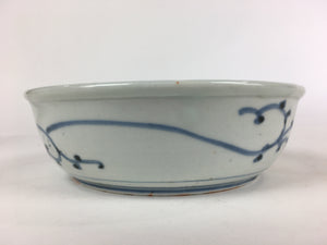 Antique C1900 Japanese Porcelain Soup Bowl Blue Flower Sometsuke Pottery PY47