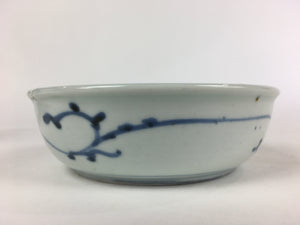 Antique C1900 Japanese Porcelain Soup Bowl Blue Flower Sometsuke Pottery PY48