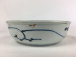 Antique C1900 Japanese Porcelain Soup Bowl Blue Flower Sometsuke Pottery PY48