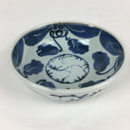 Antique C1900 Japanese Porcelain Soup Bowl Blue Flower Sometsuke Pottery PY49